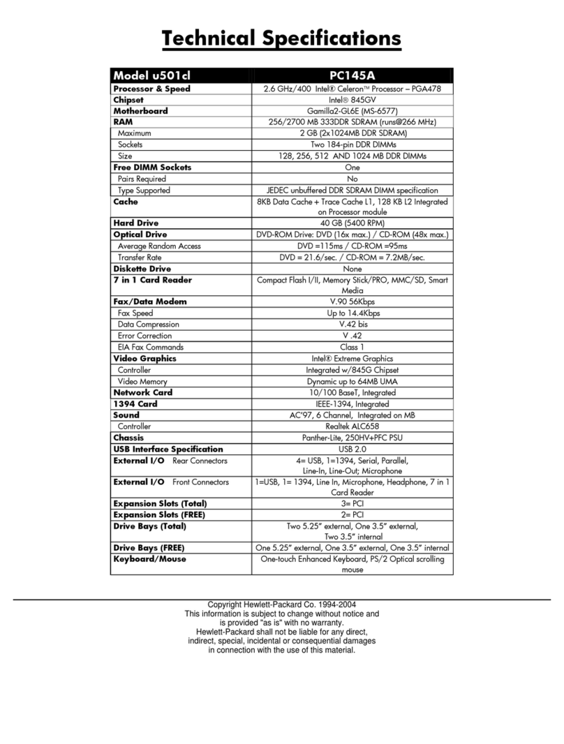 HP Pavilion u501cl User manual HP Pavilion u501cl User manual