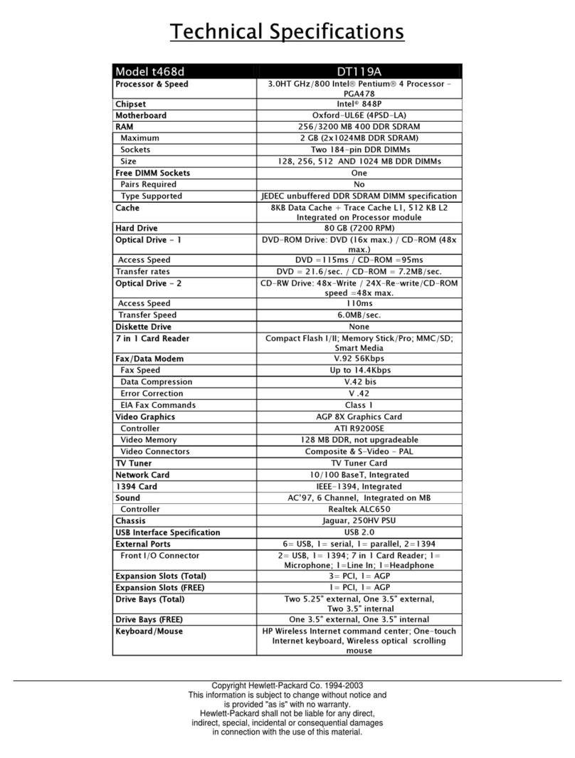 HP Pavilion t468 User manual