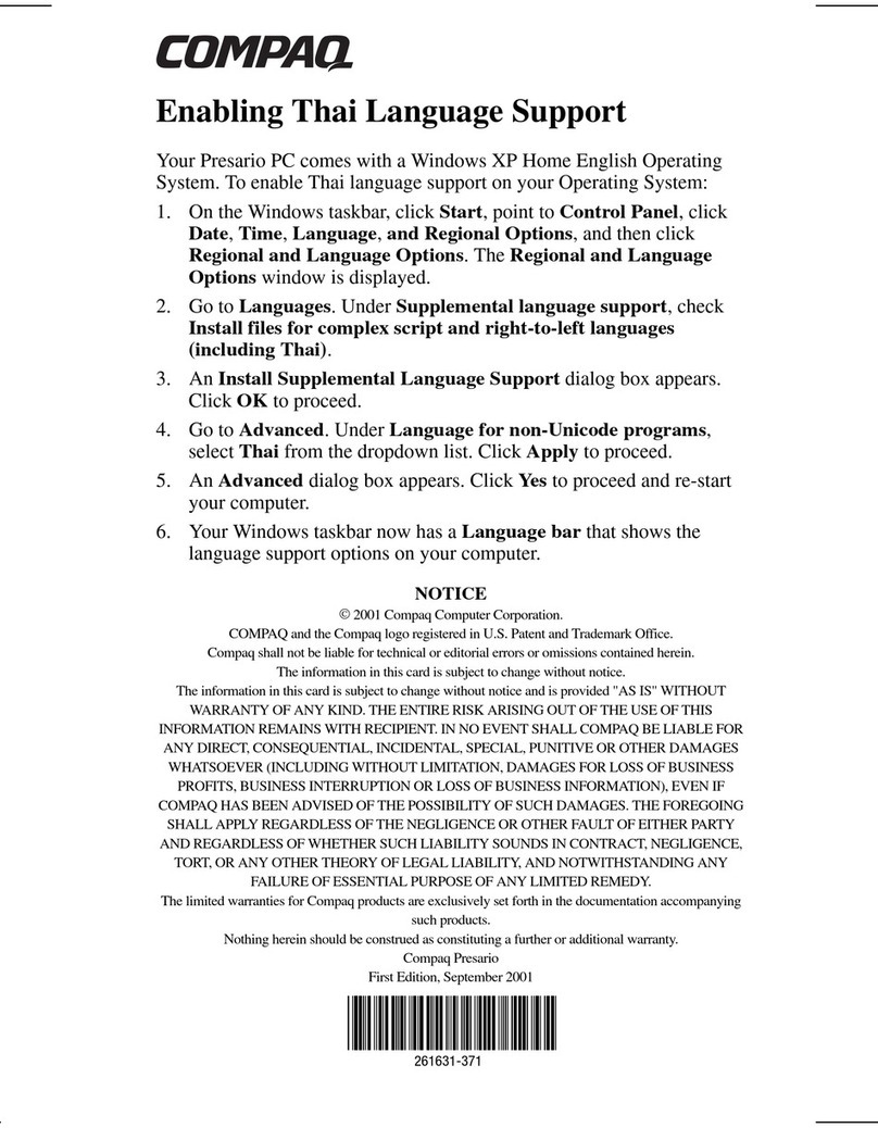HP Compaq Presario Manual