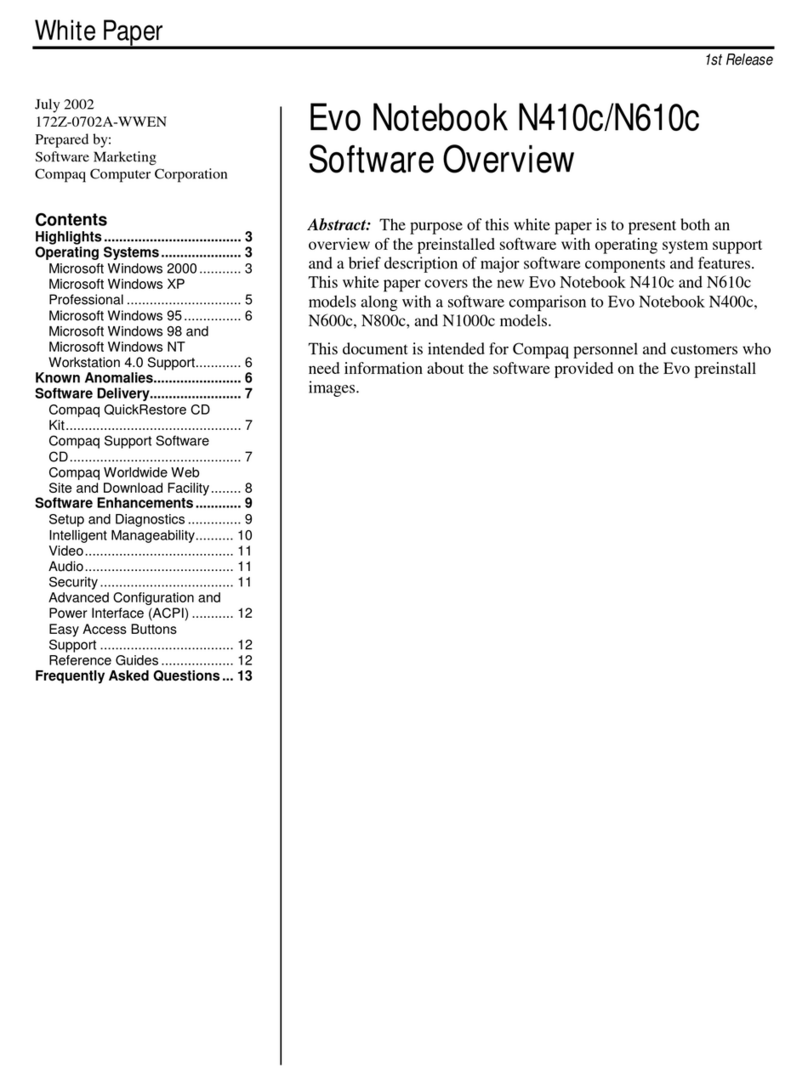 Compaq EVO NOTEBOOK N410C Quick start guide Compaq EVO NOTEBOOK N410C Quick start guide