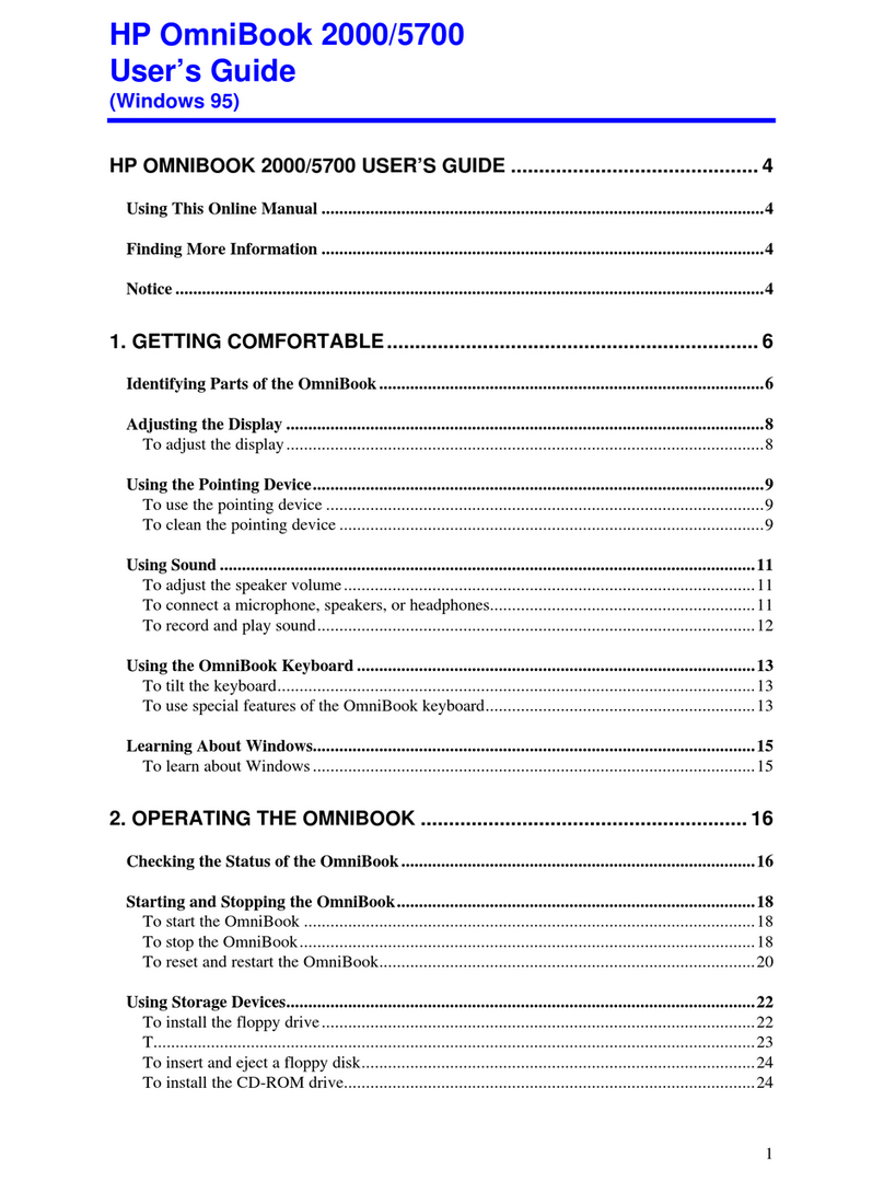 HP OmniBook 2000 User manual