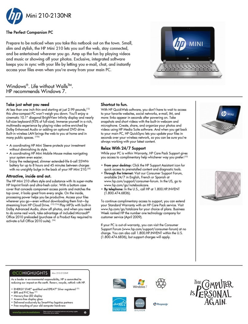 HP Mini 210-2130 User manual