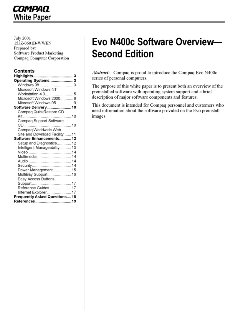Compaq N400c - Evo Notebook - PIII 700 MHz Quick start guide