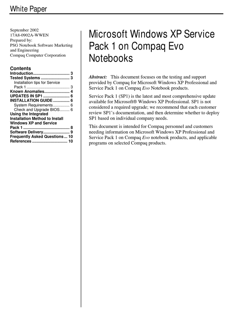 Compaq Evo N1000c Quick start guide Compaq Evo N1000c Quick start guide