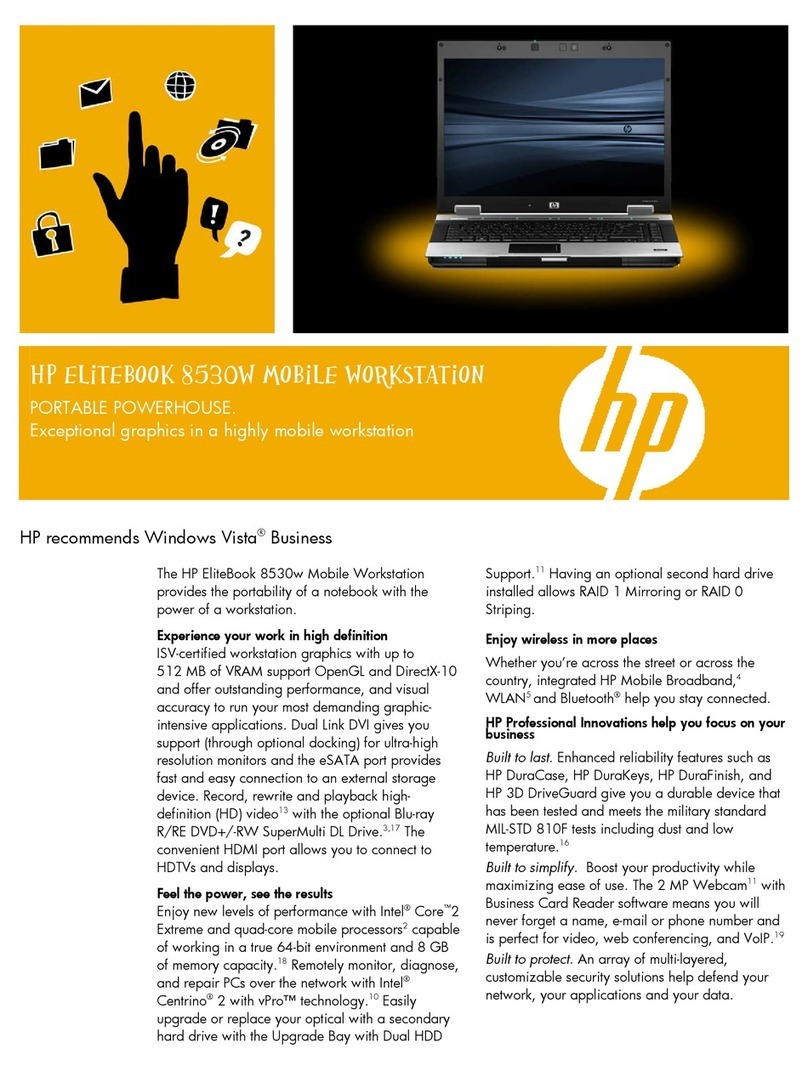 HP 8530w - EliteBook Mobile Workstation User manual