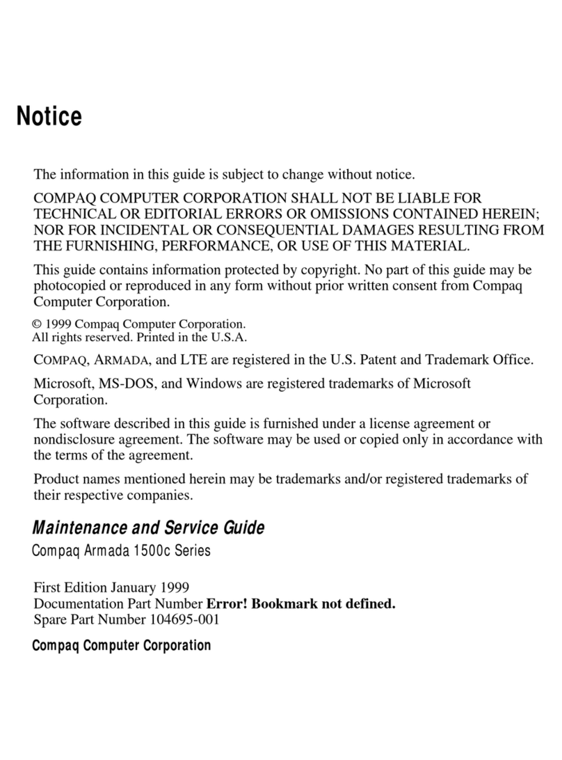 Compaq Armada 1500C series Operation and maintenance manual