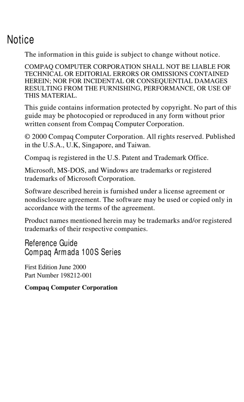 Compaq Armada 100 User manual Compaq Armada 100 User manual