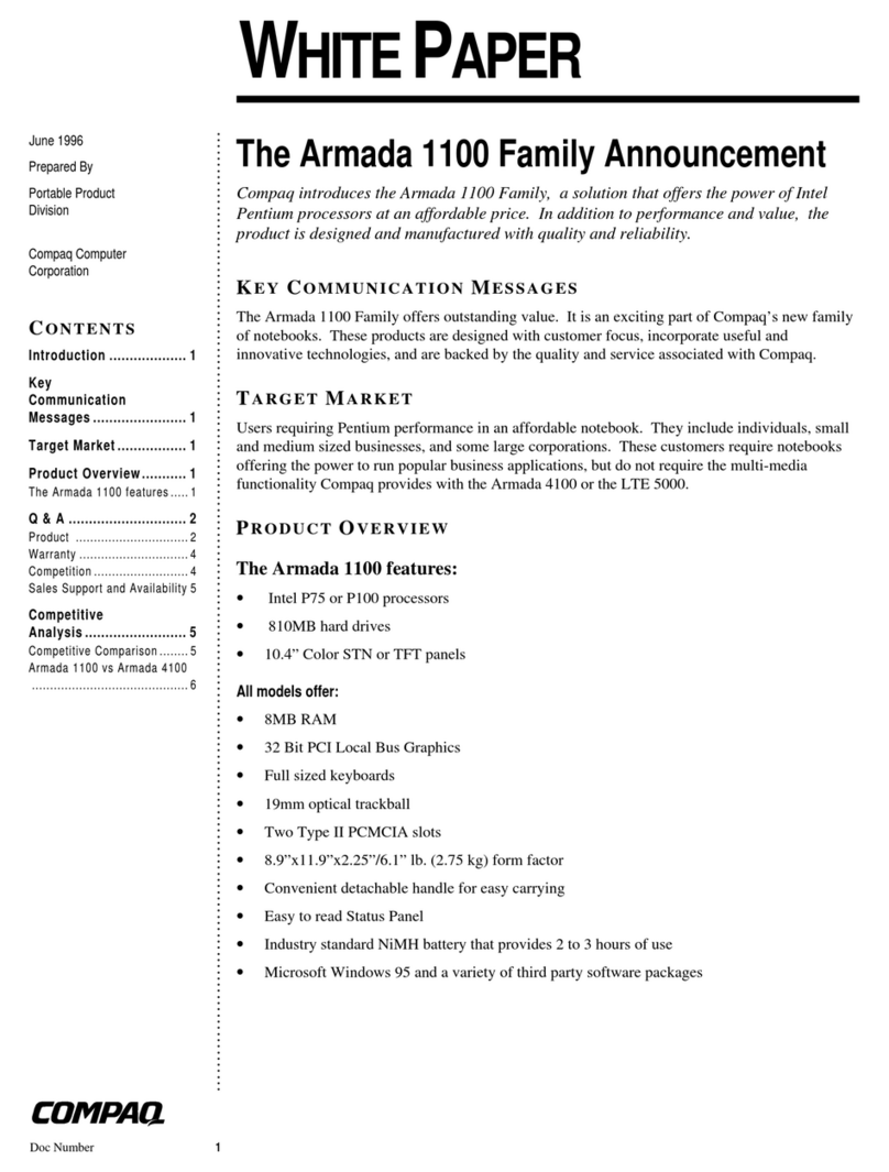 Compaq Armada 1100 Reference manual