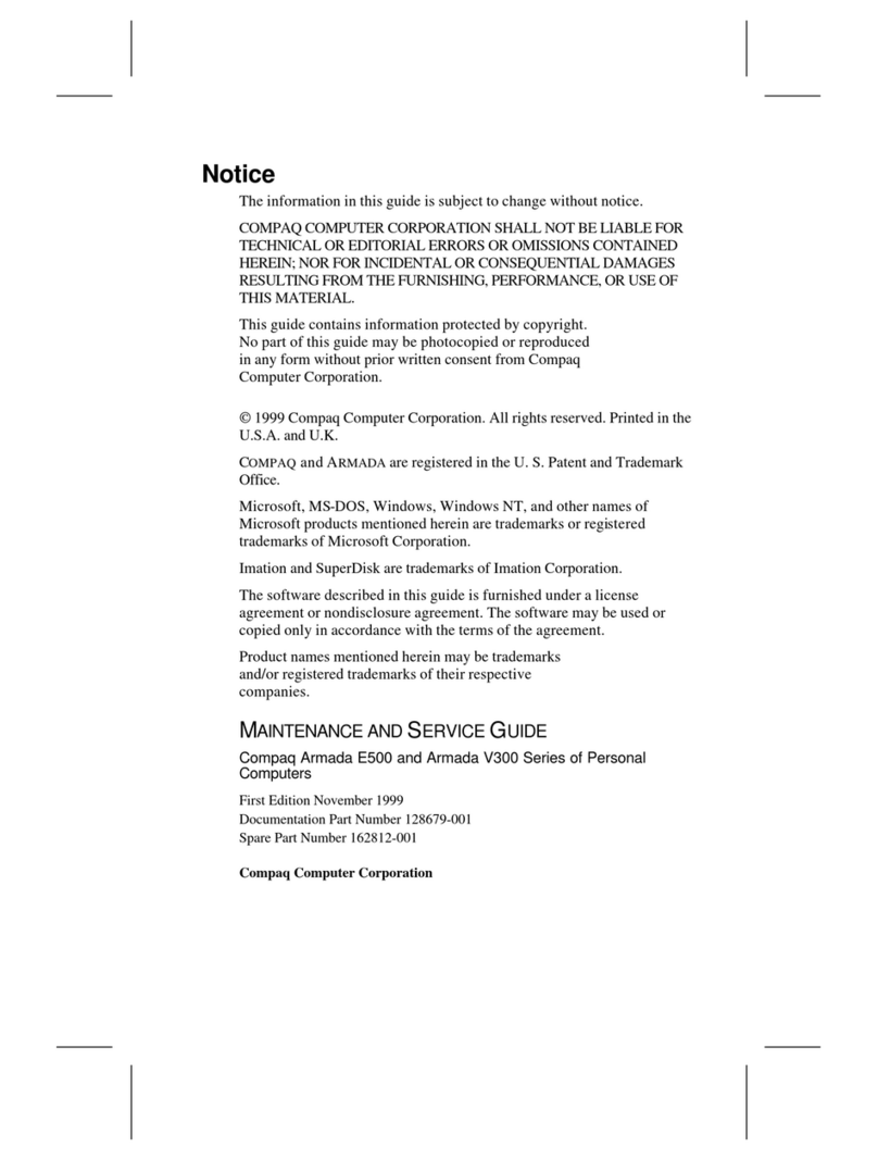Compaq Armada E500 Series Instruction Manual