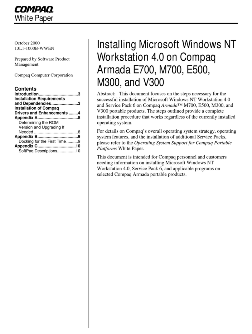 Compaq Armada E500 Series Software installation guide