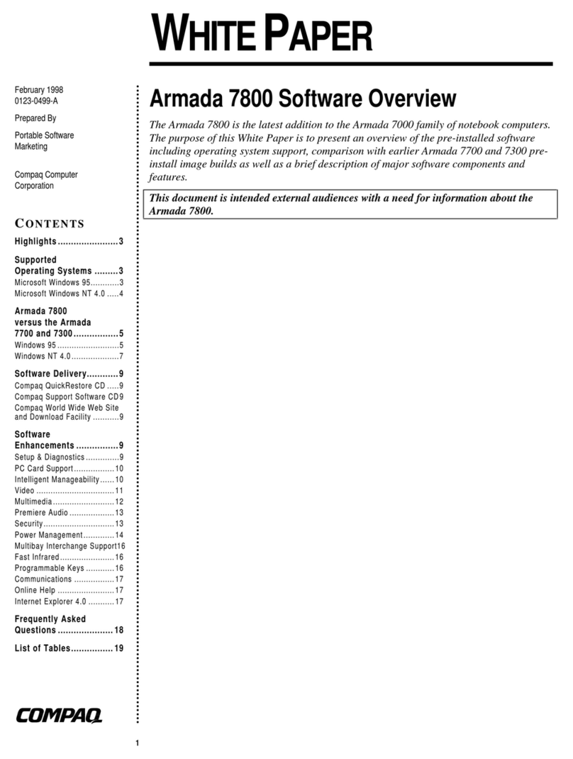 Compaq Armada 7800 Quick reference guide