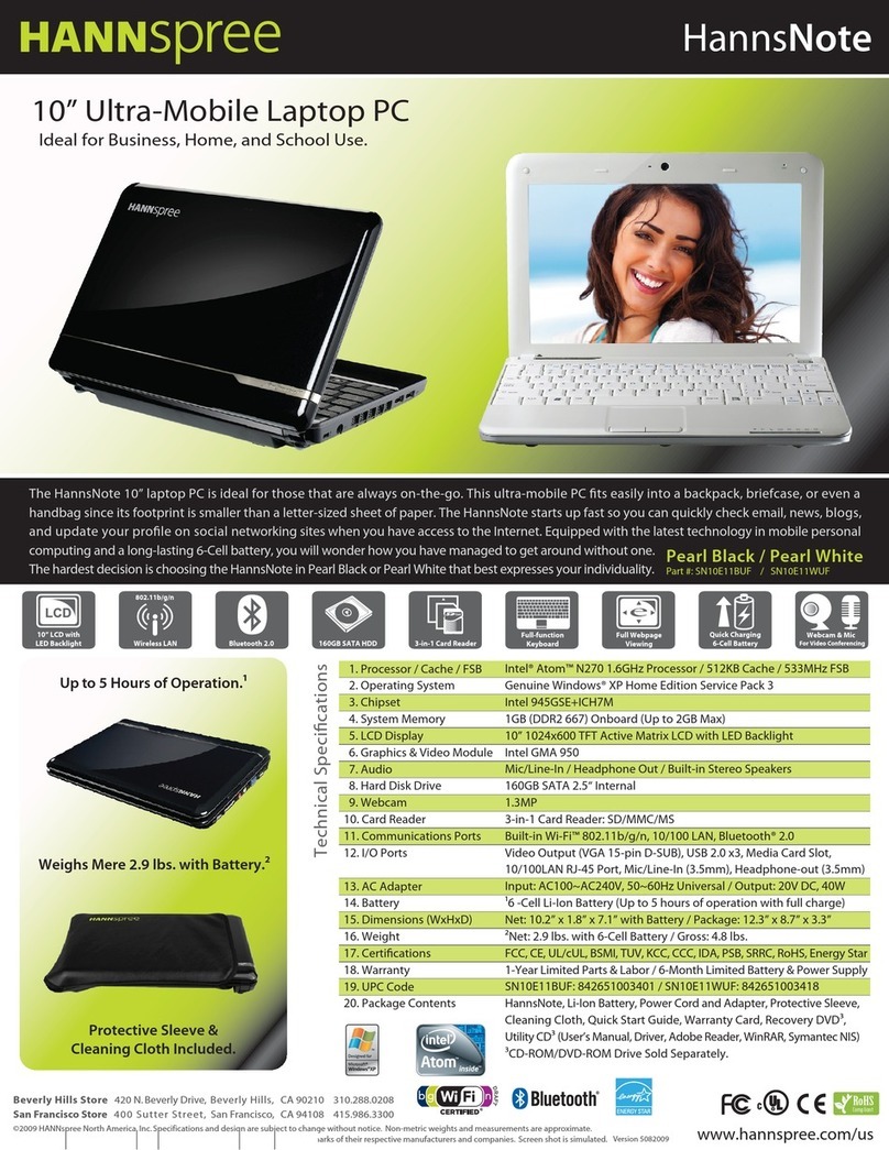 HANNspree HANNSNote Specifications