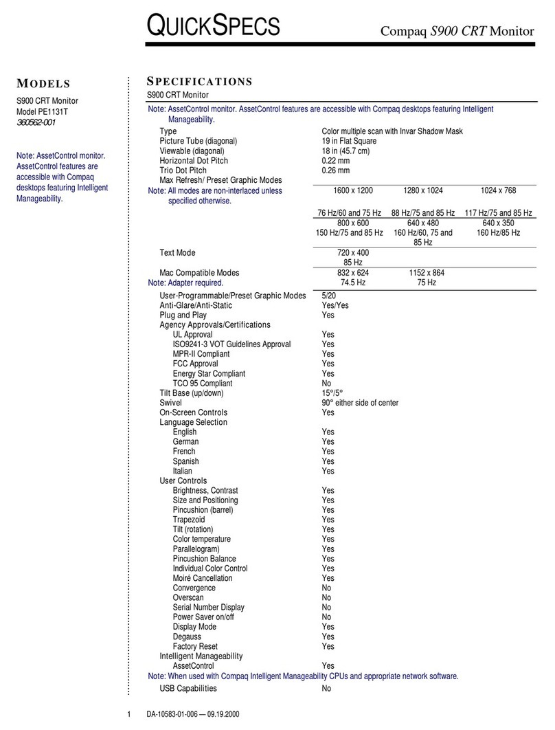 Compaq S900 User instructions Compaq S900 User instructions
