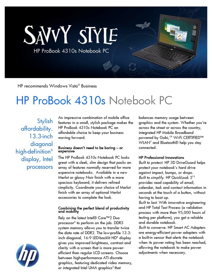 HP 4310s - ProBook - Core 2 Duo 2.1 GHz User manual