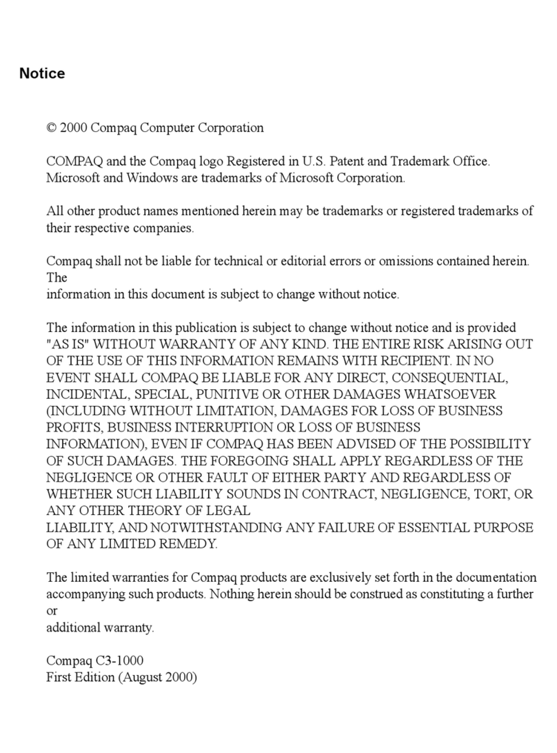 Compaq Compaq C31000 User manual