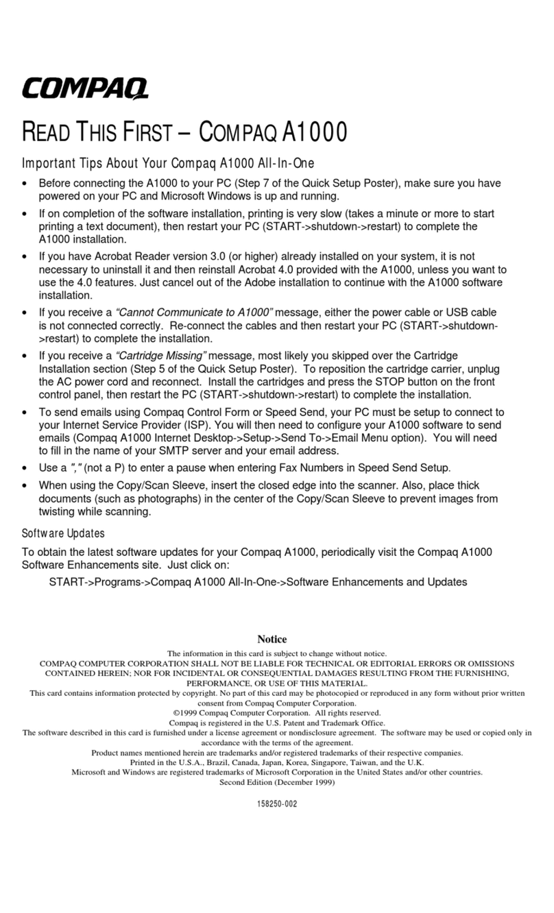 Compaq Pavilion a1000 - desktop pc supplementary guide Compaq Pavilion a1000 - desktop pc supplementary guide
