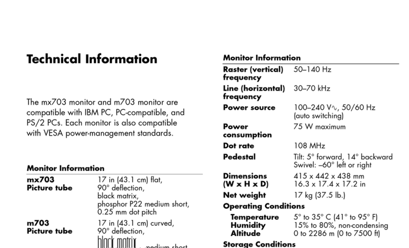 HP Pavilion M703 User manual