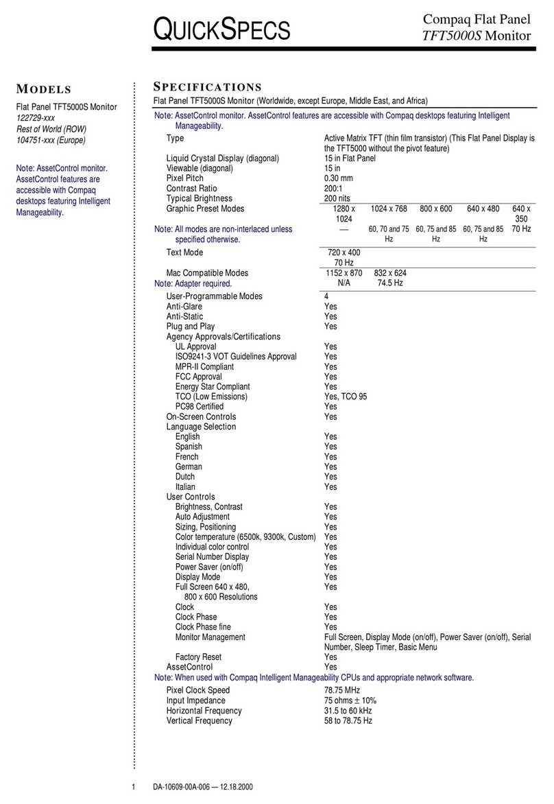 Compaq TFT5000S User instructions