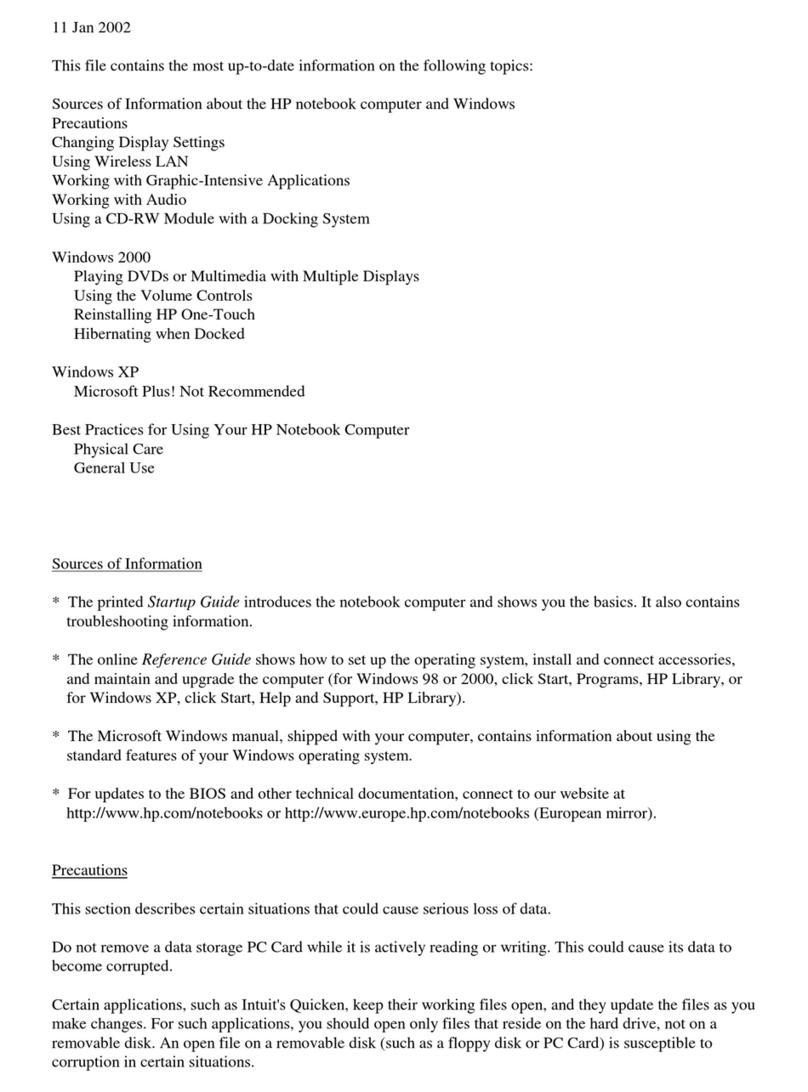HP OmniBook XT6050 Instruction Manual