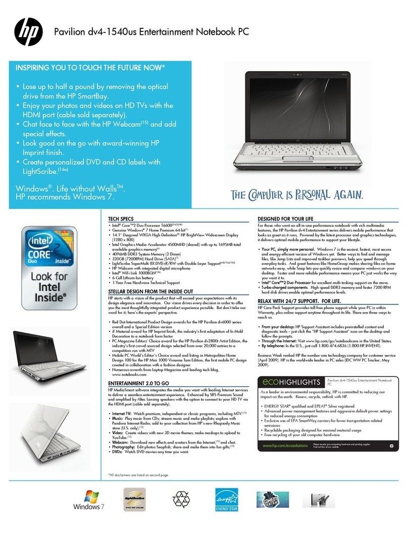 HP Pavilion DV4-1540 User manual