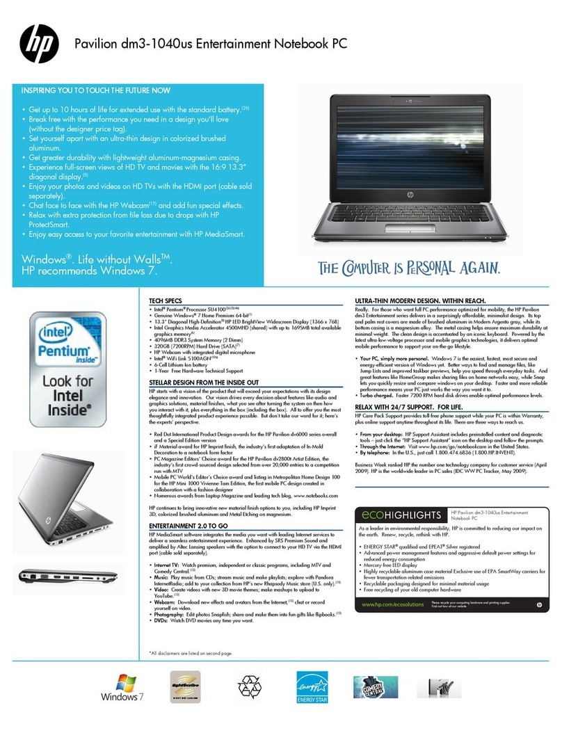 HP Pavilion DM3-1040 User manual HP Pavilion DM3-1040 User manual