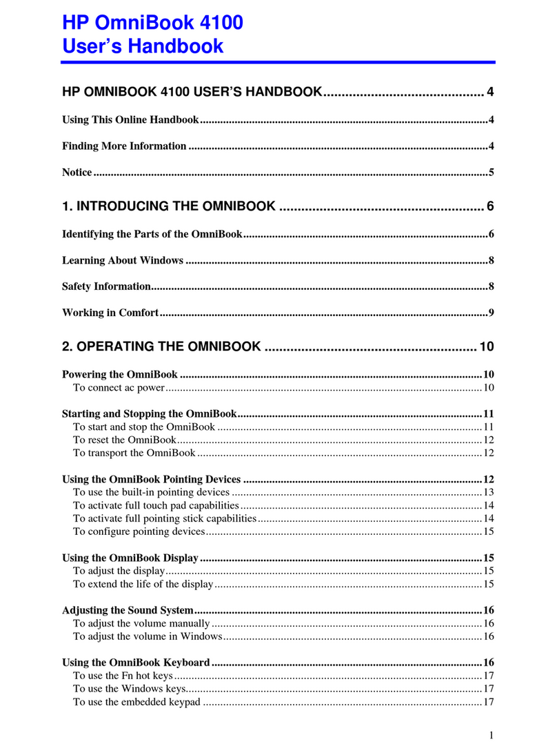 HP OmniBook 4100 User manual