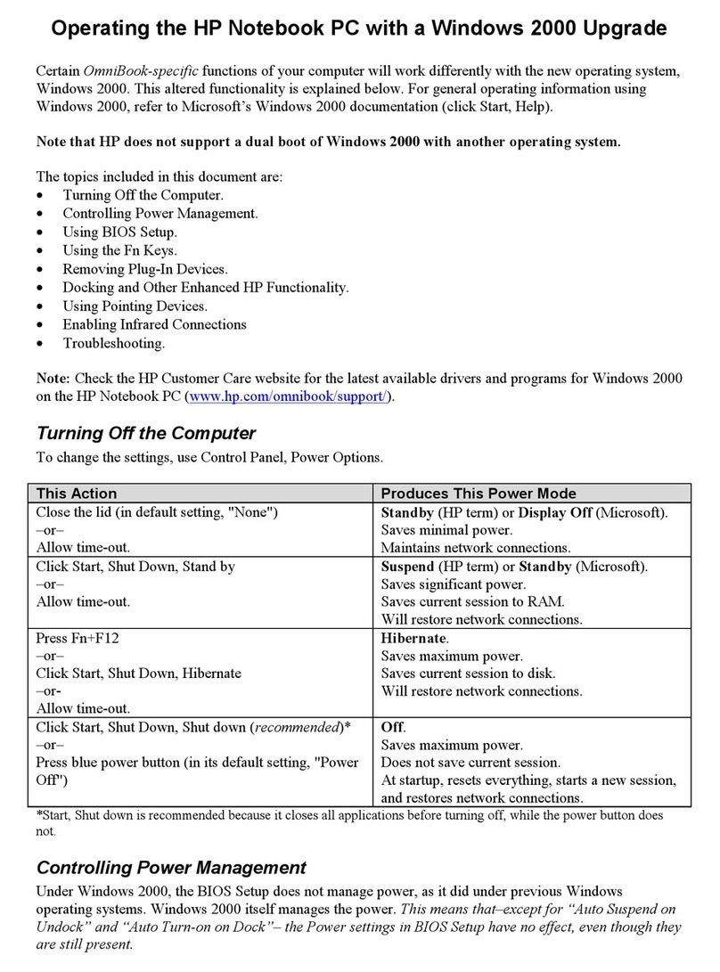 HP OmniBook 2100 Manual
