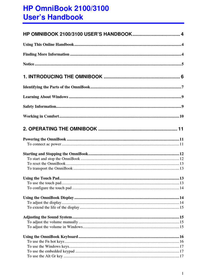 HP OmniBook 2100 User manual