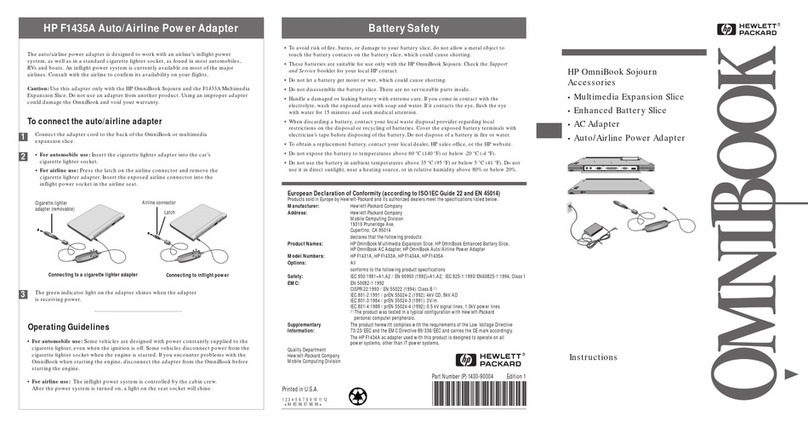 HP OmniBook Sojourn User manual