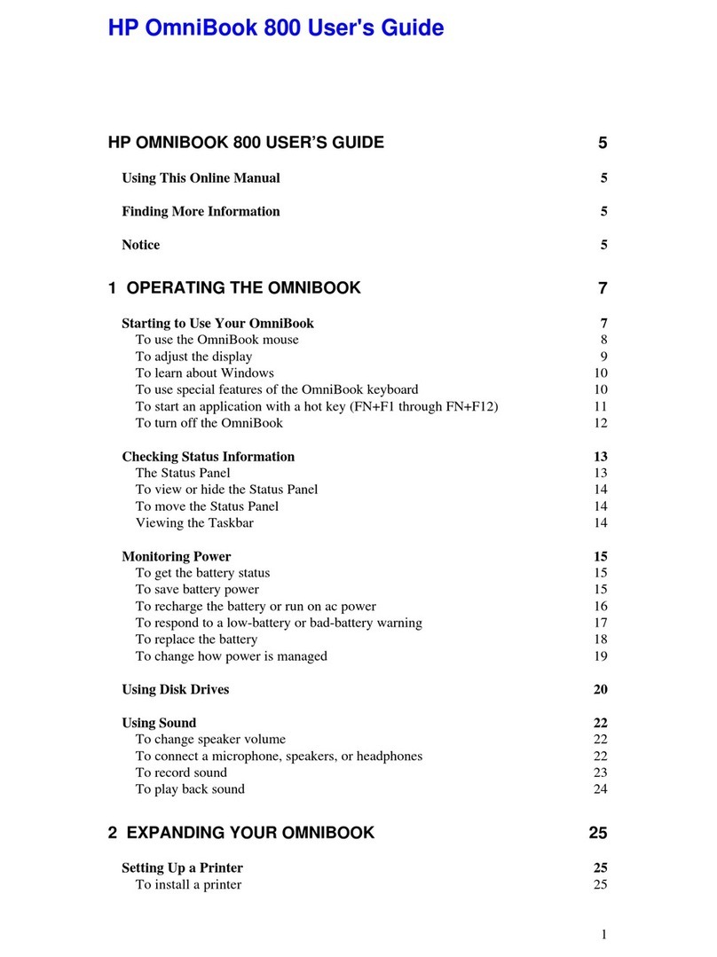 HP OmniBook 800 User manual