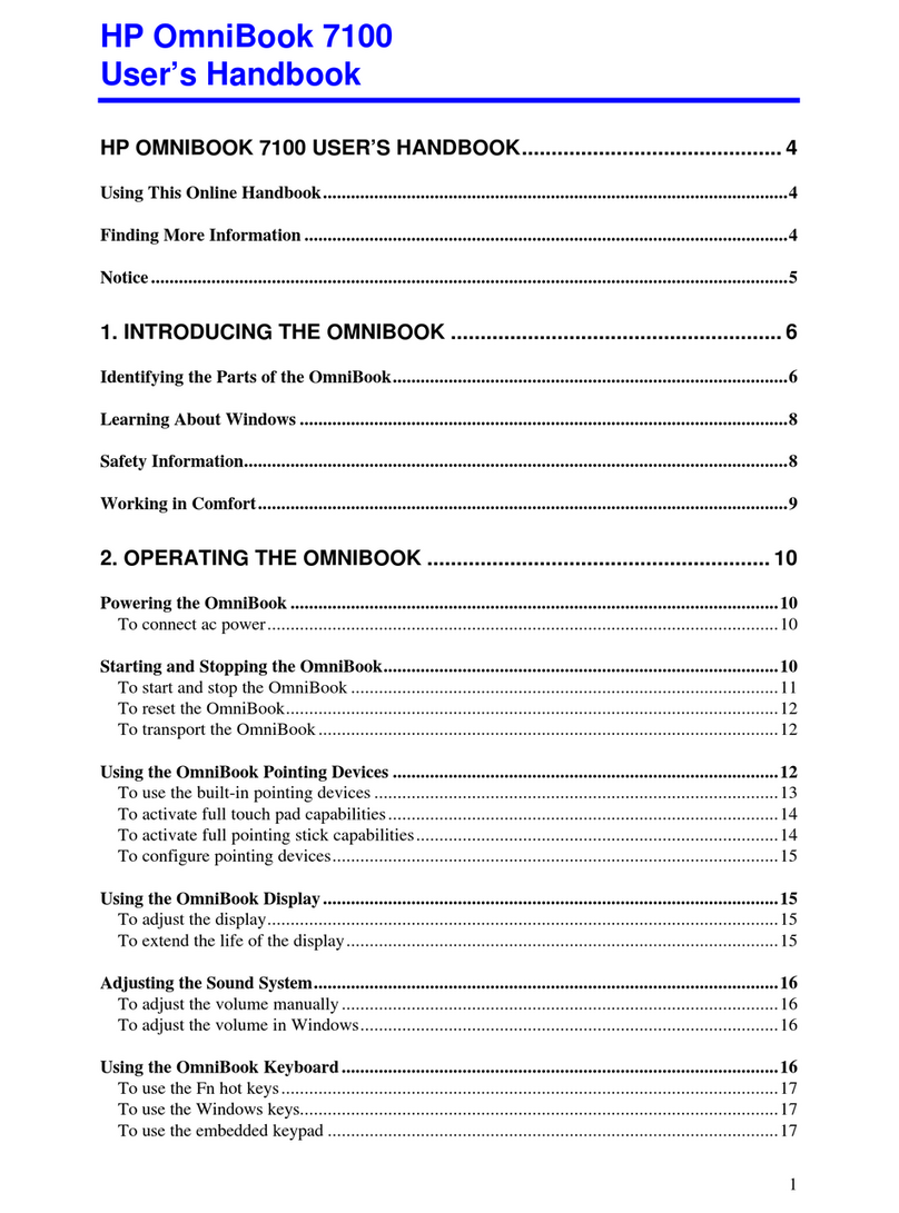 HP OmniBook 7100 User manual