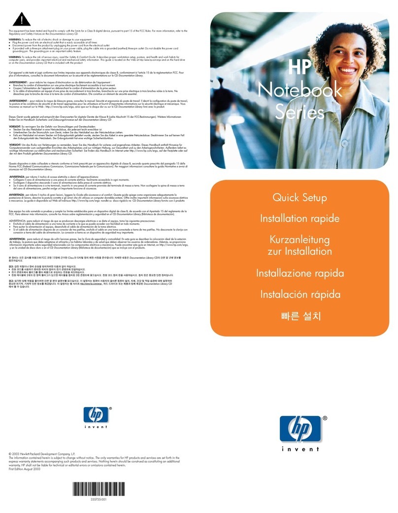 HP Pavilion ZD7000 Specification sheet
