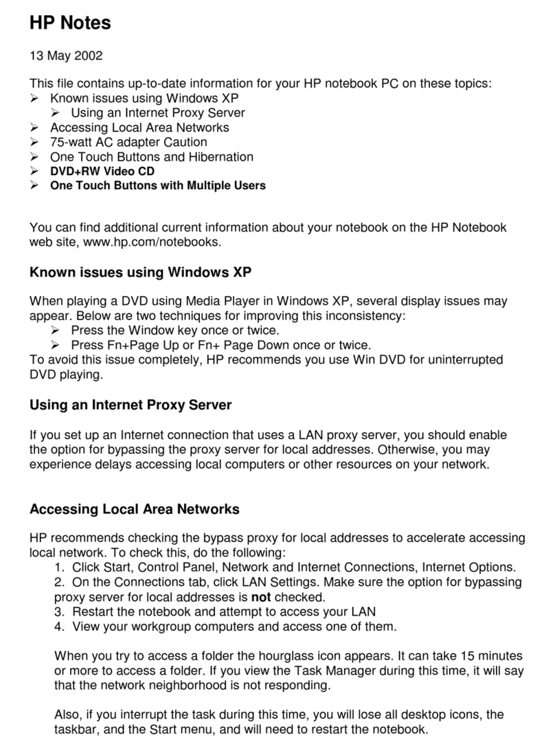 HP Pavilion XF315 Quick start guide