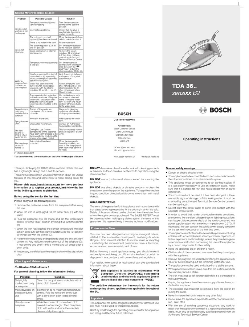Bosch TDA3605GB User manual