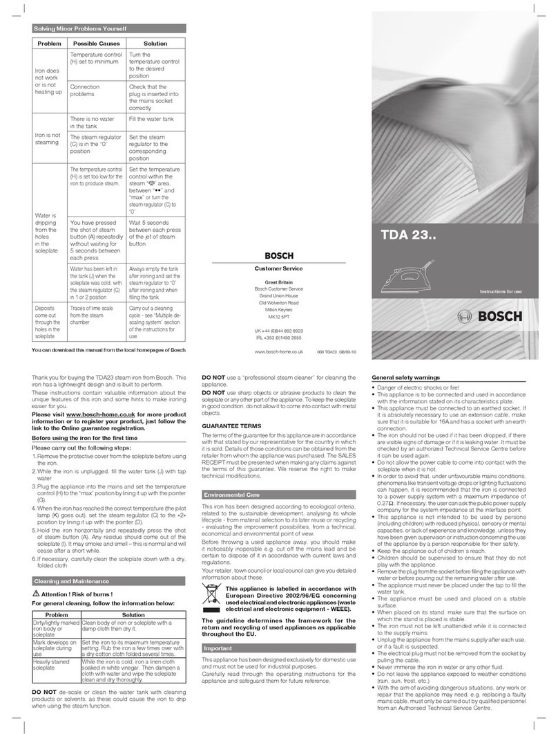 Bosch TDA2301GB Instructions for use