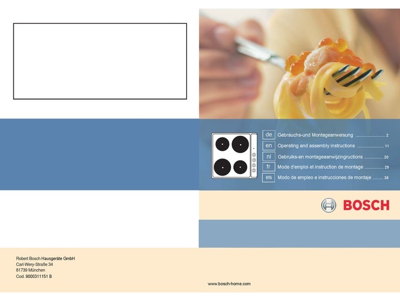 Bosch NCT615C01 Installation Instructions Product guide