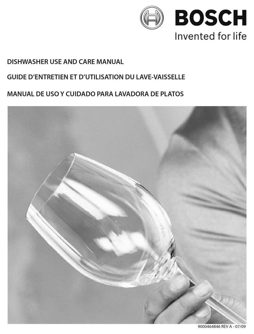 Bosch SHX98M09UC - Fully Integrated Dishwasher use and care manual