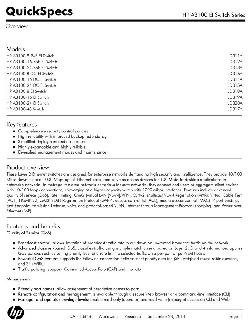 HP A3100-16 DC EI Specifications