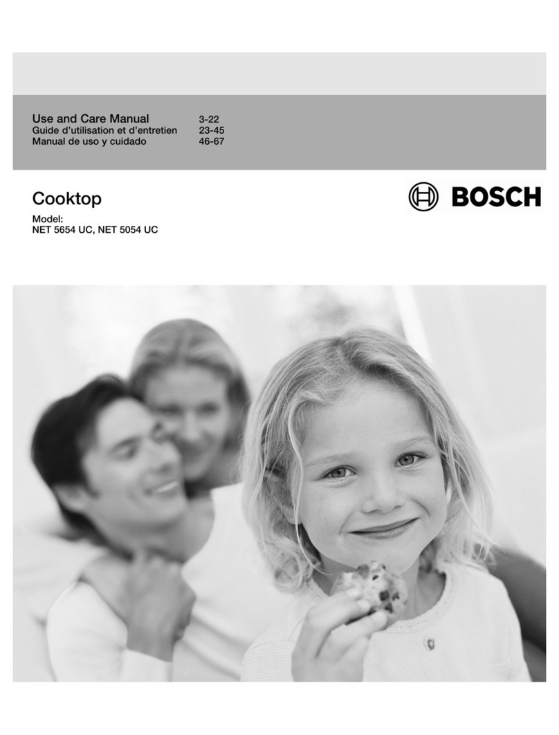 Bosch NET5654UC - 500 36" Electric Cookt User manual