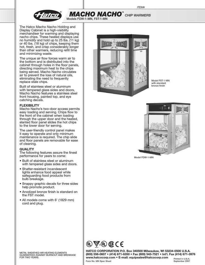 Hatco MACHO NACHO FDW-1-MN Series User manual