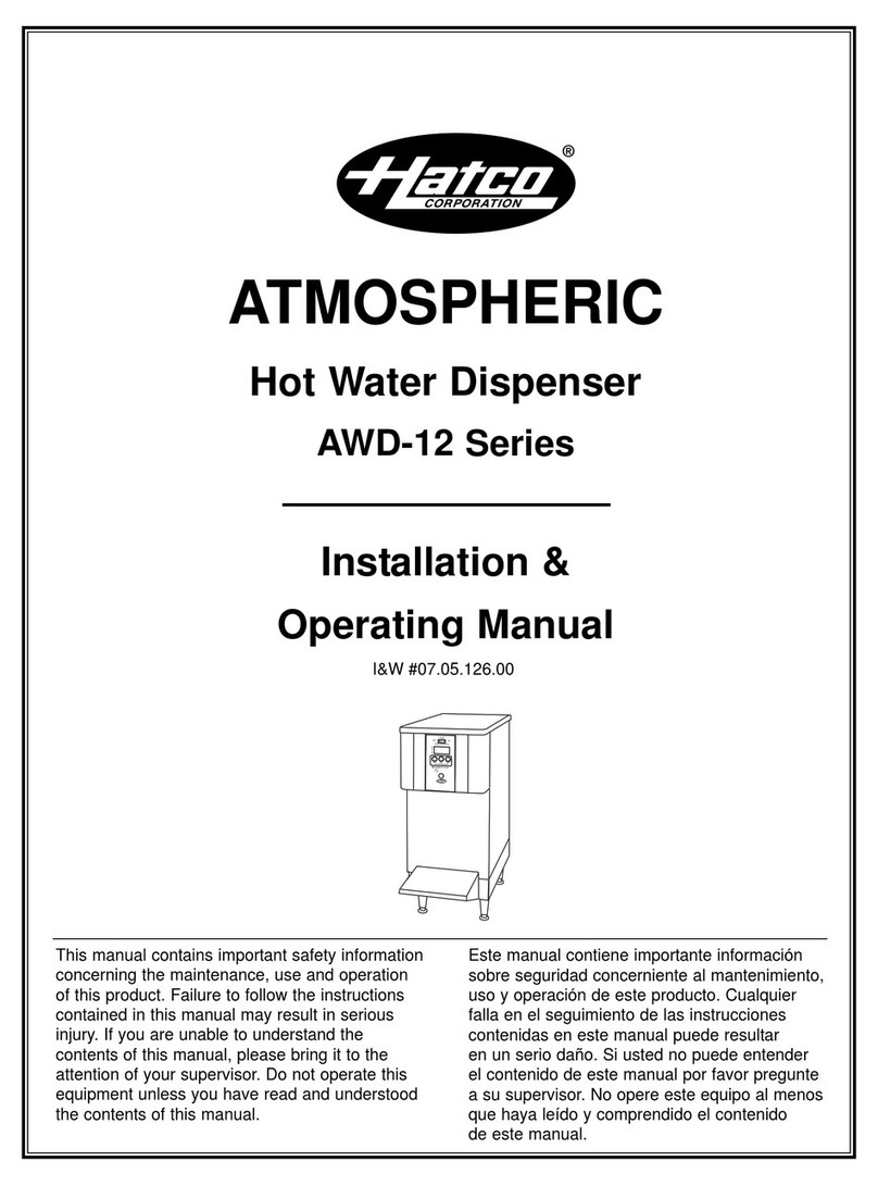 Hatco ATMOSPHERIC AWD-12 Series Installation and operating manual
