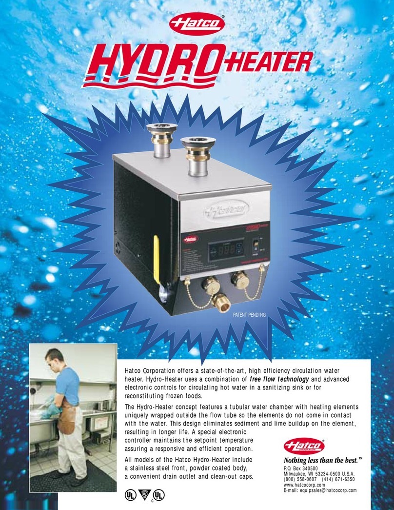 Hatco HYDRO-HEATER FR2-3 User manual