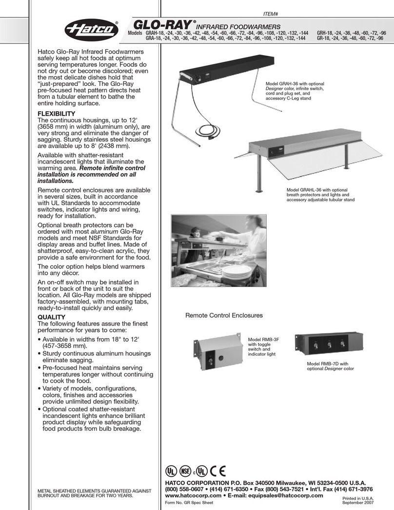Hatco GLO-RAY GR-18 User manual