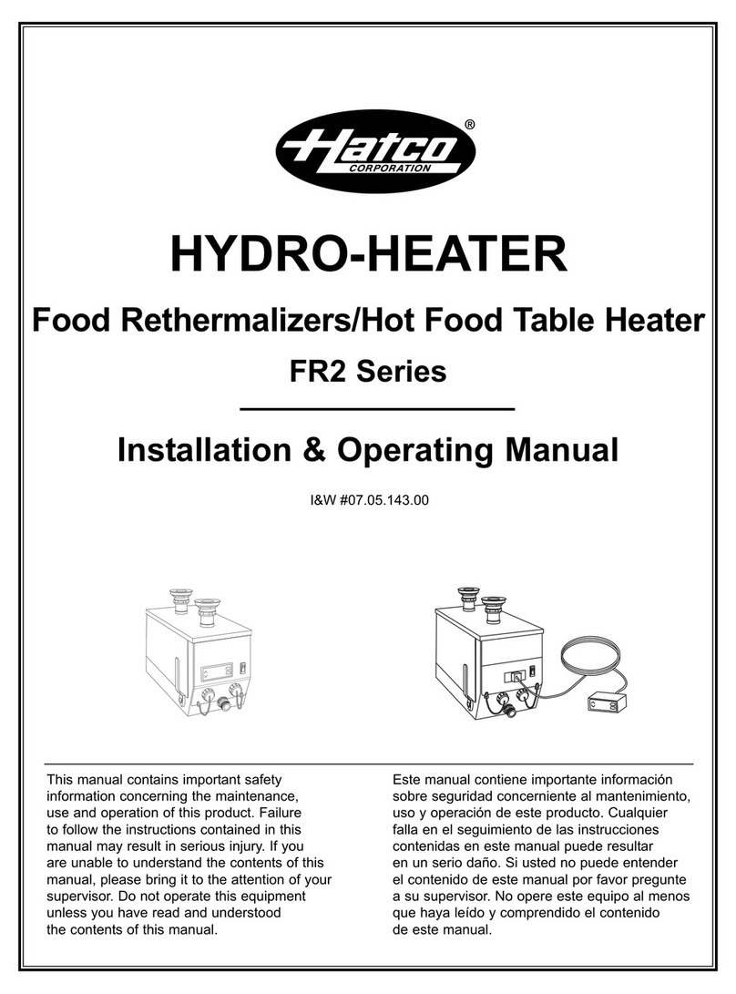 Hatco HYDRO-HEATER FR2-3 User manual