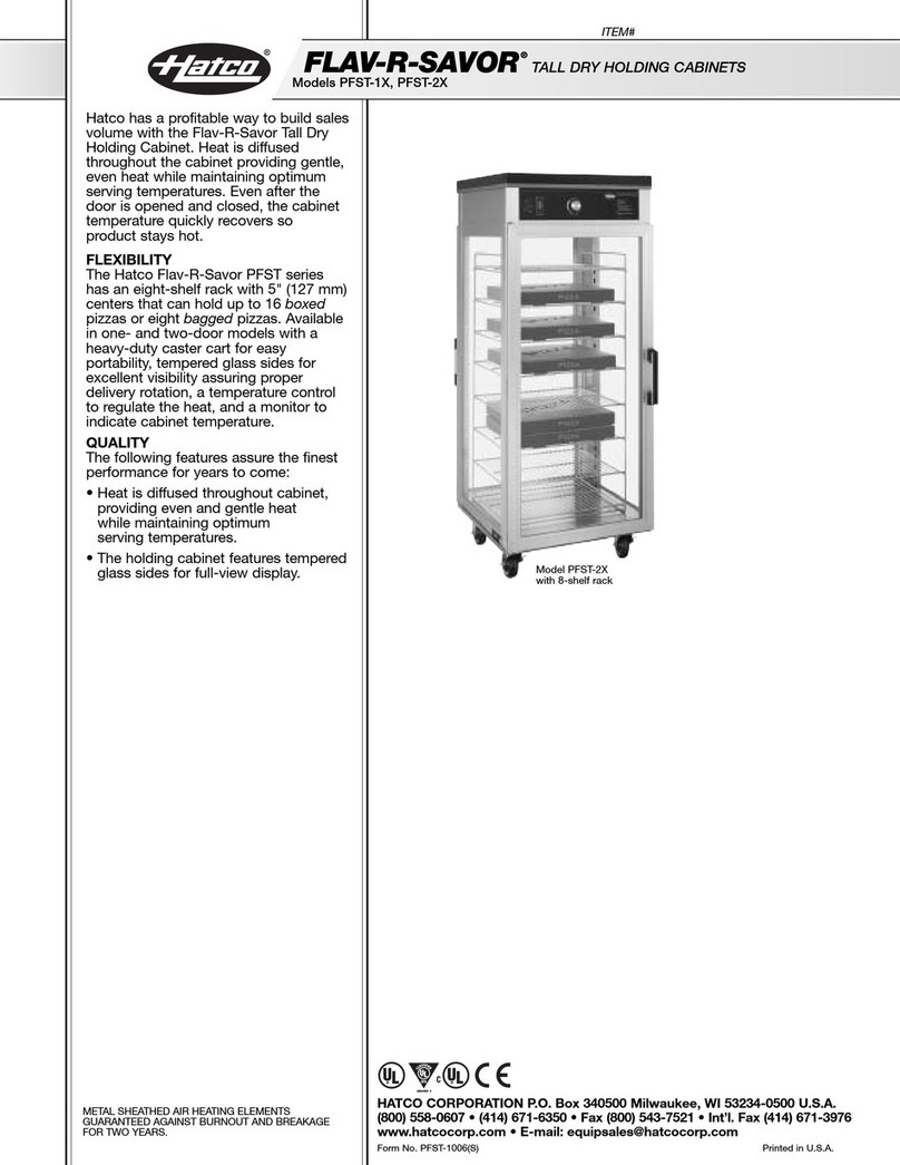 Hatco FLAV-R-SAVOR PFST-1X User manual Hatco FLAV-R-SAVOR PFST-1X User manual