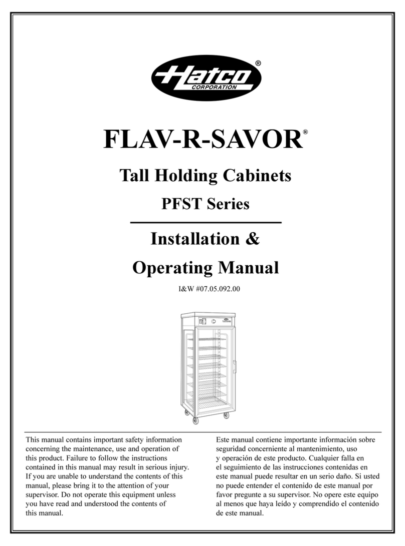 Hatco FLAV-R-SAVOR PFST-1X Installation & operating manual