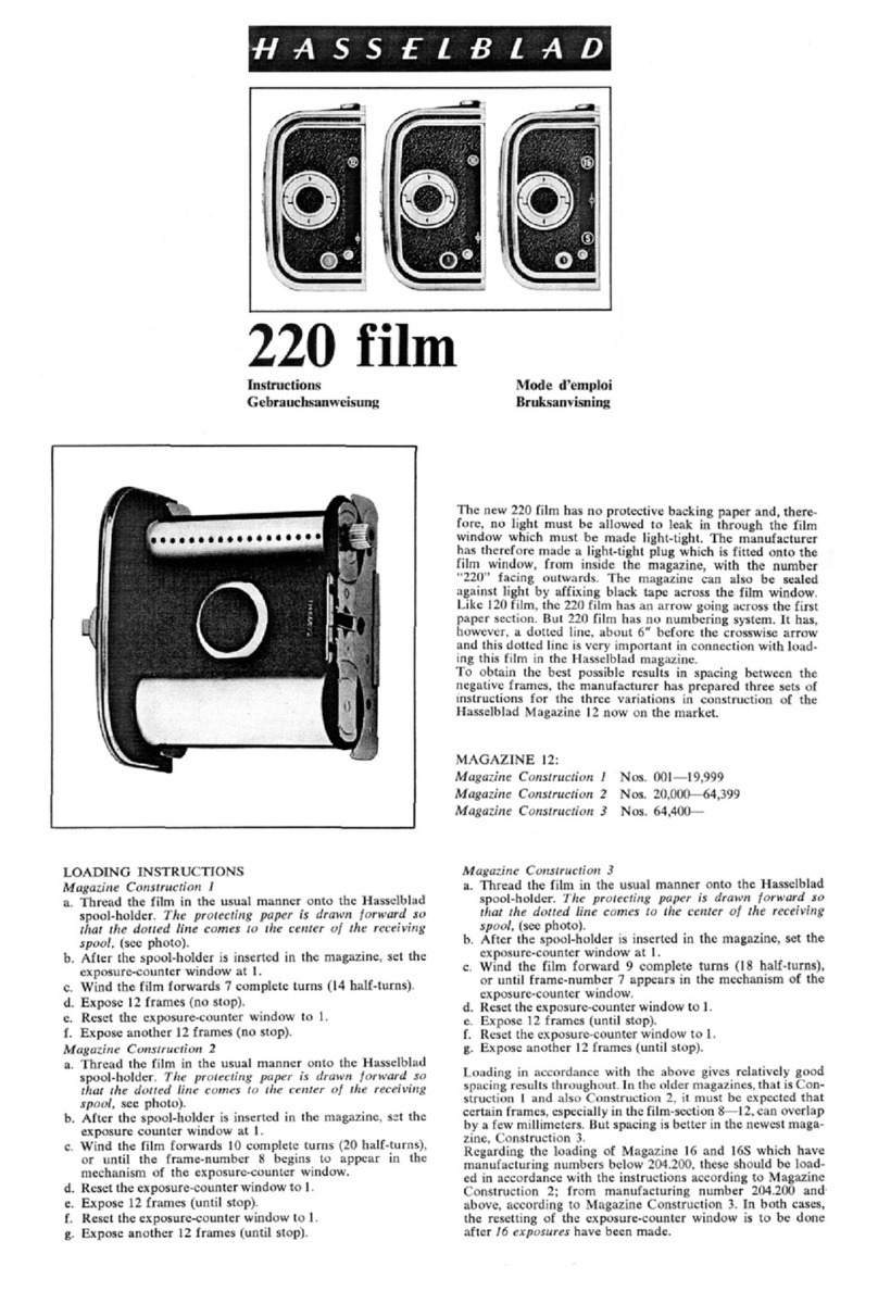 Hasselblad 220 User manual