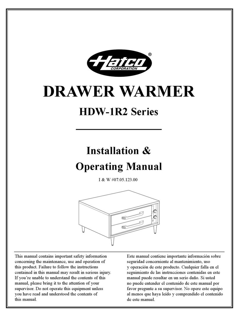 Hatco HDW-1R2 Series Installation instructions