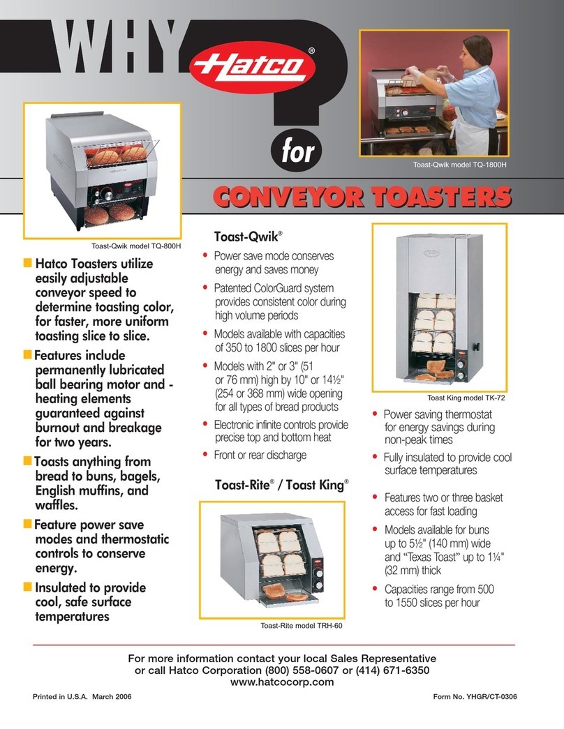 Hatco Toast King TK-72 User manual