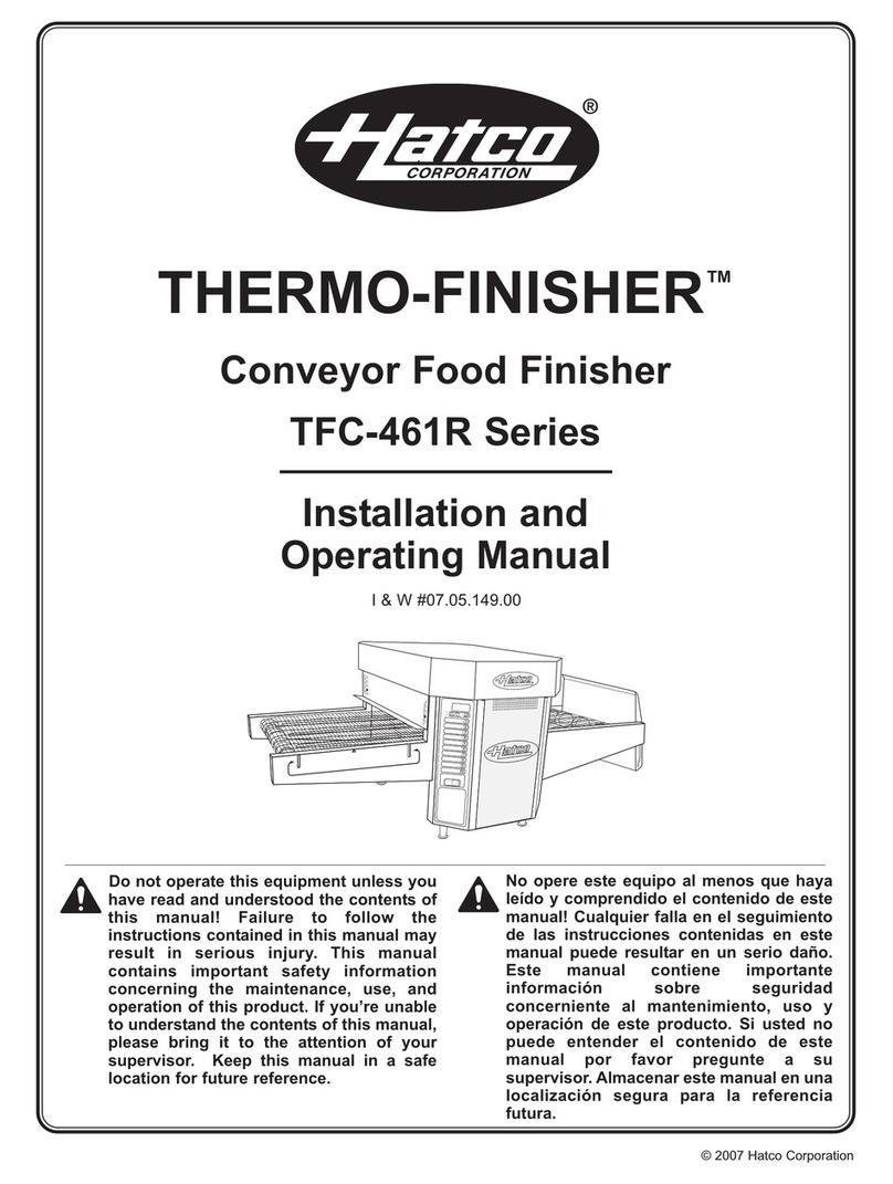 Hatco THERMO-FINISHER TFC-461R Installation and operating manual